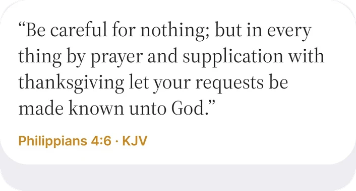 Verse card: Philippians 4:6